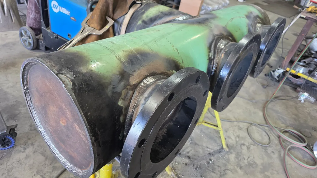 Machined bore on a heavy component