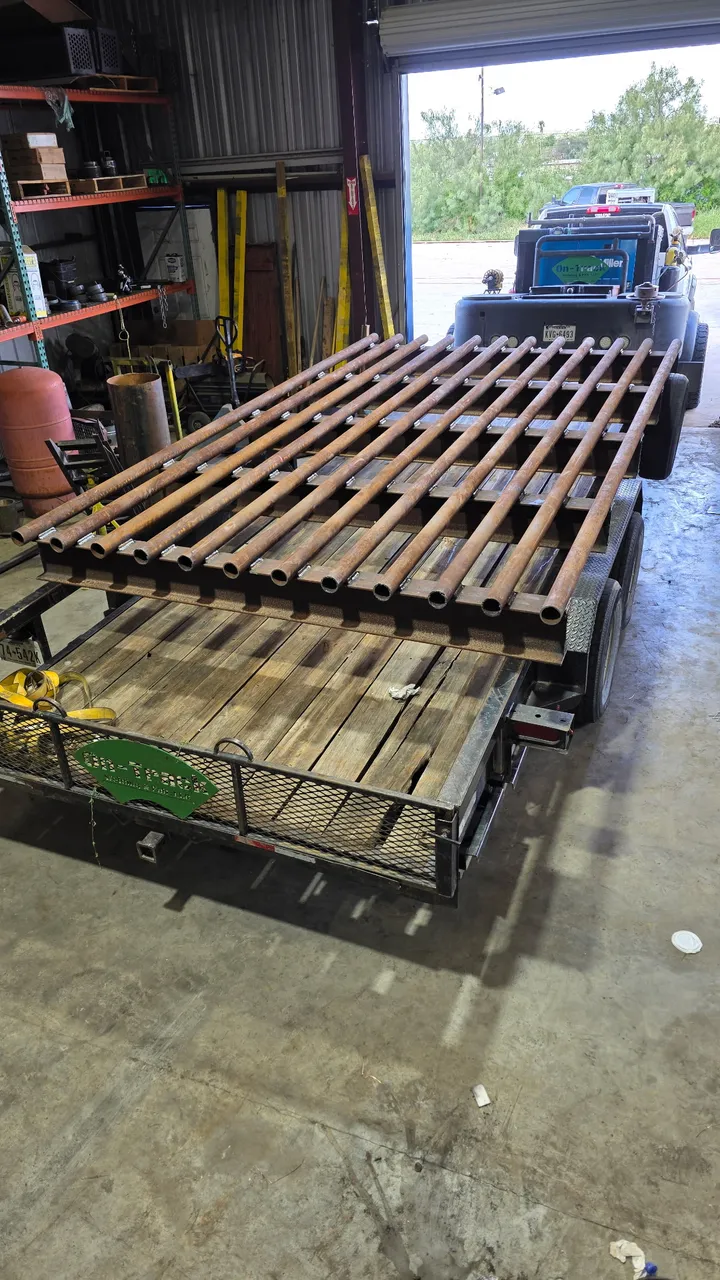 Fabricated steel grating ready for delivery